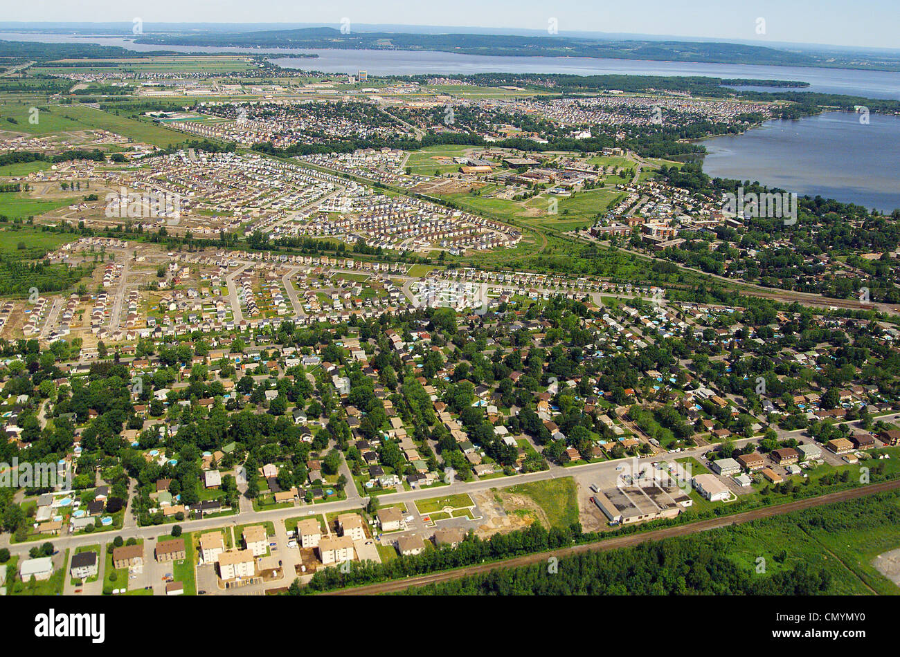Aerial view of housing development, Montreal, Quebec Stock Photo Alamy