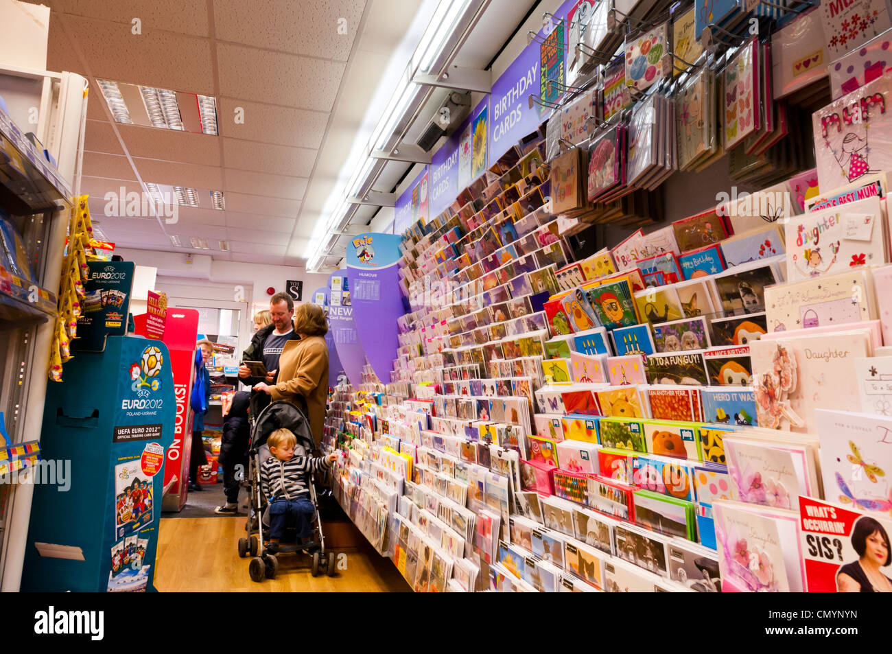 Card section in WHSmith, UK Stock Photo