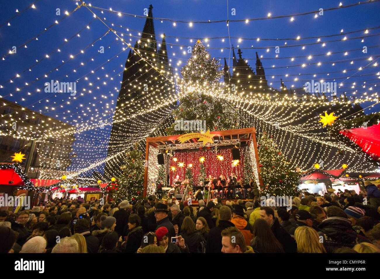 Christmas market in Cologne, Germany Stock Photo