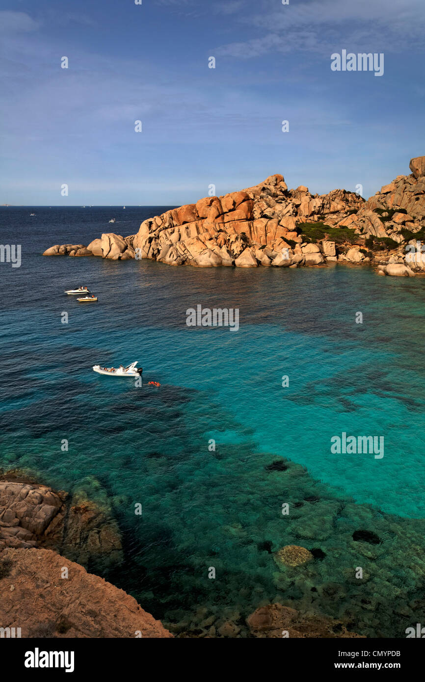 Italy Sardinia Capo Testa Cala Spinosa, bay with cristal clear water