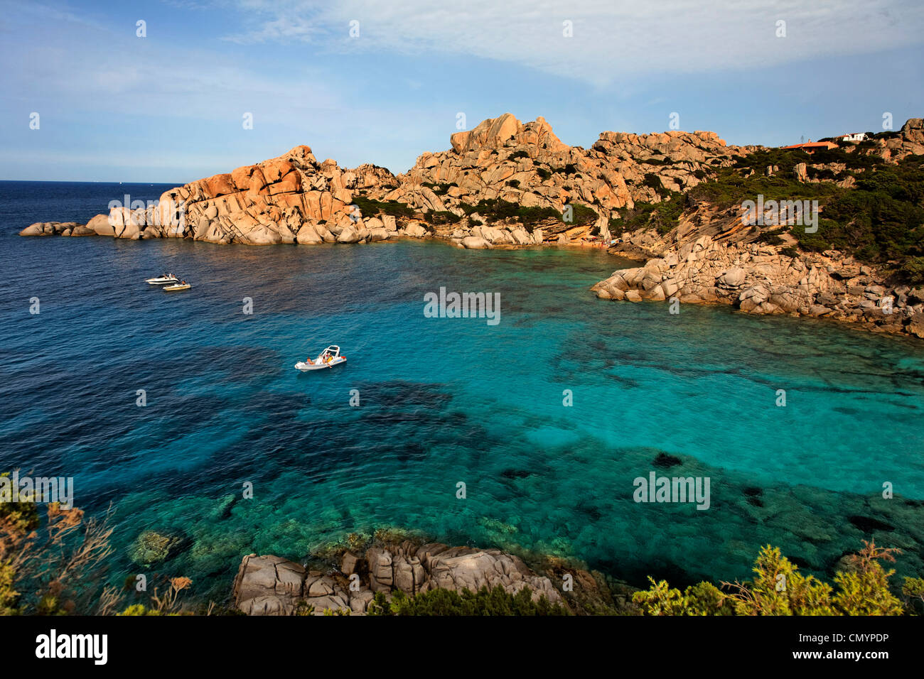 Italy Sardinia Capo Testa Bay With Cristal Clear Water Bizarre Rock