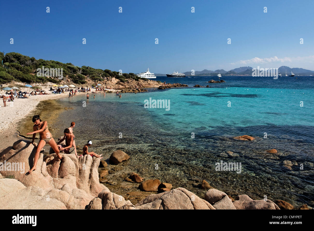 Italy Sardinia Costa Smeralda Cala Capriccioli Stock Photo