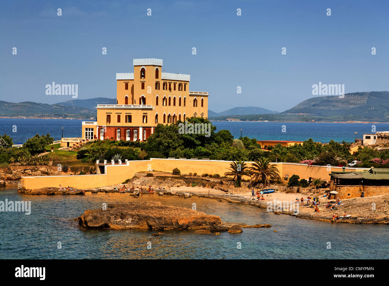 Italy Sardinia Alghero Villa Las Tronas Art deco Hotel Stock Photo - Alamy