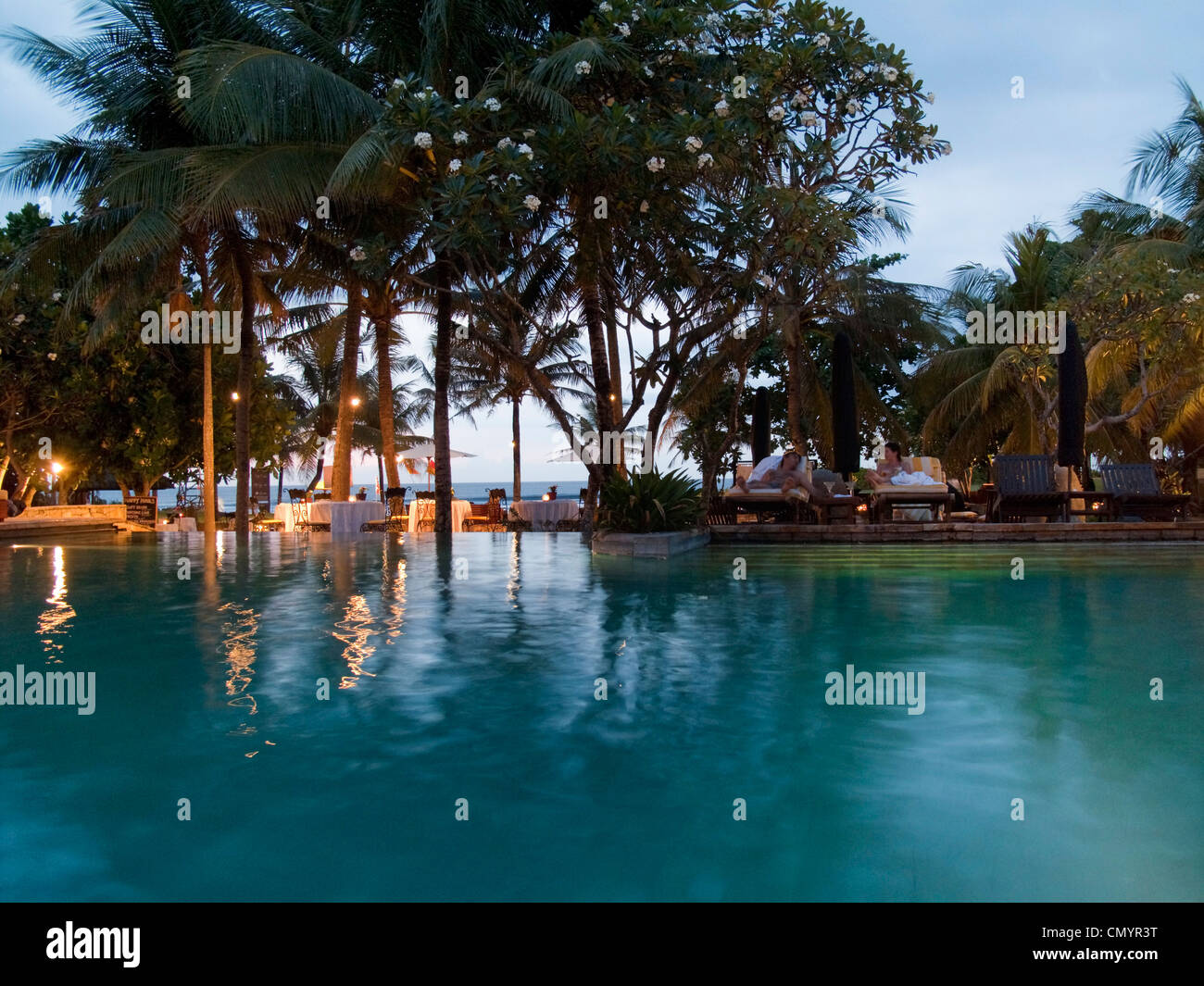 Pool of Hotel Sofitel in Seminyak Bali Indonesia Stock Photo