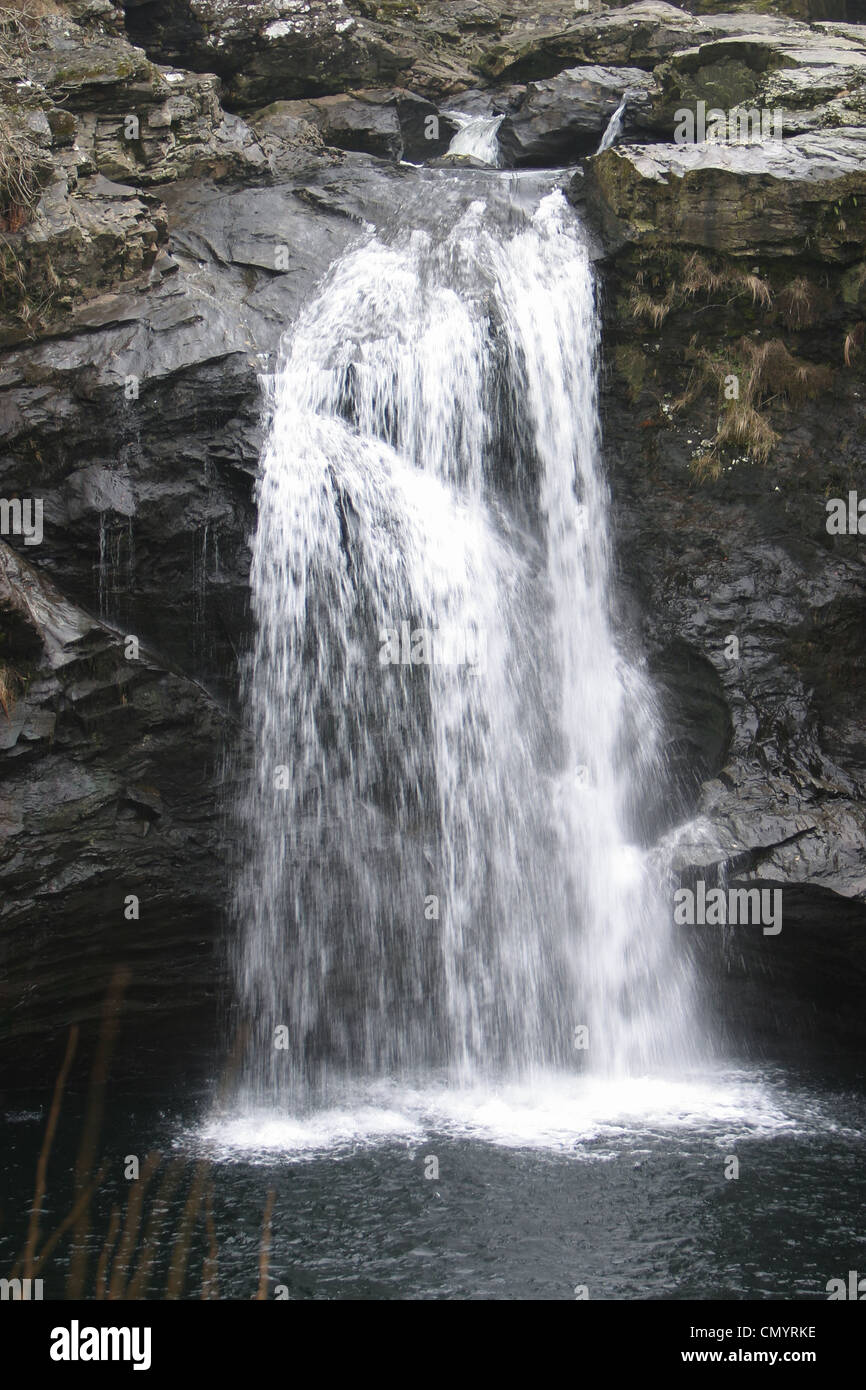 Mountain waterfalls Falls of Falloch Loch Lomond Scotland UK Stock