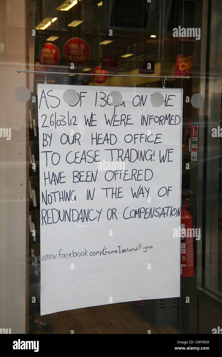 Game store in Dawson Street Dublin Ireland after it closed Stock Photo