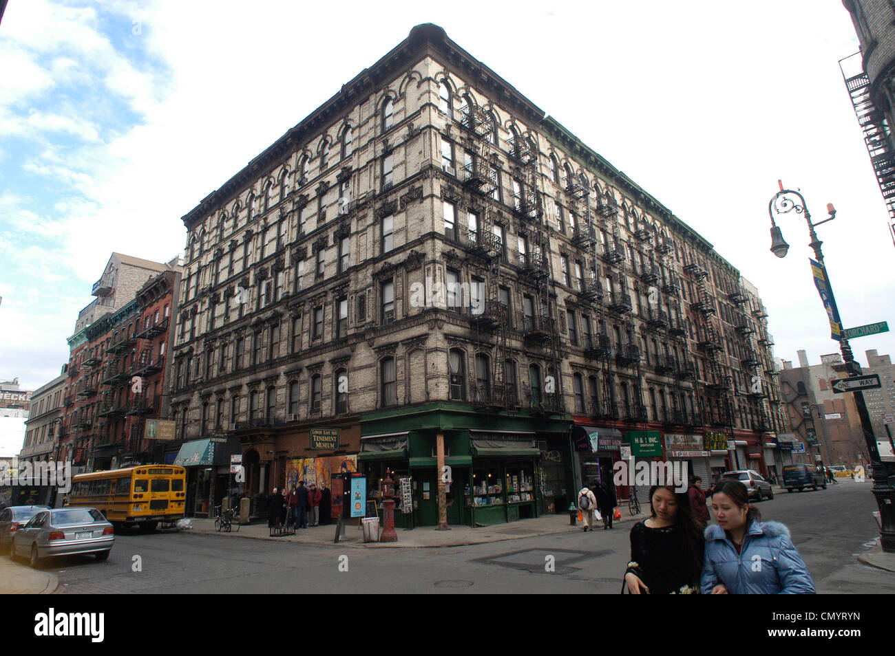 Orchard and Broome streets in the Lower East Side neighborhood of New