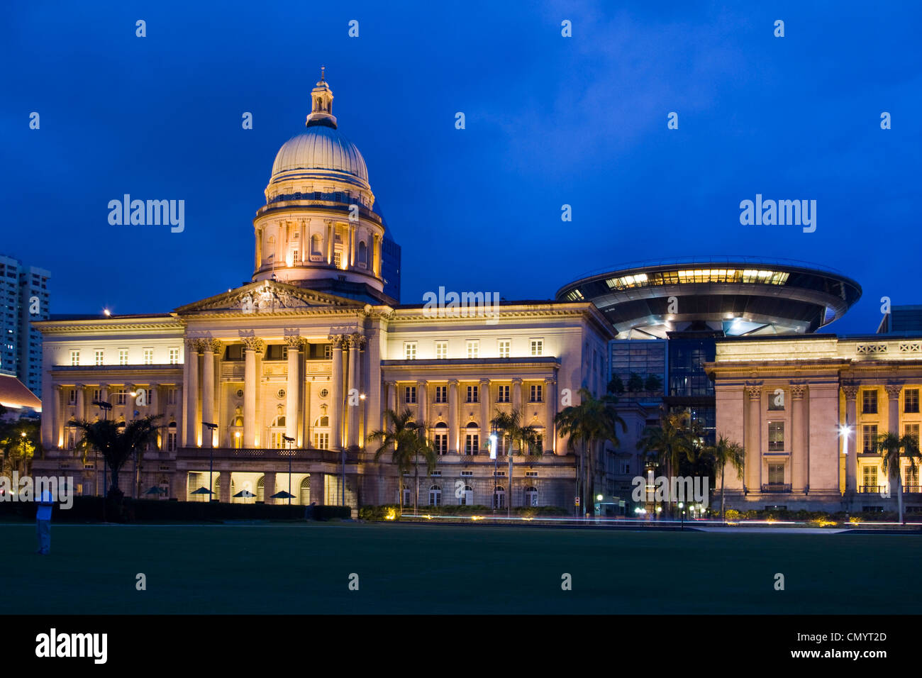 City Hall at twilight, Singapur Aisia Stock Photo