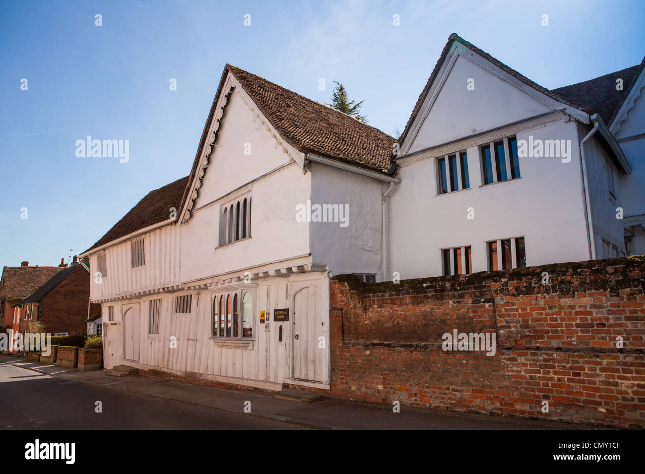 The Priory, a Medieval Tudor building in Lavenham, Suffolk Stock Photo Alamy