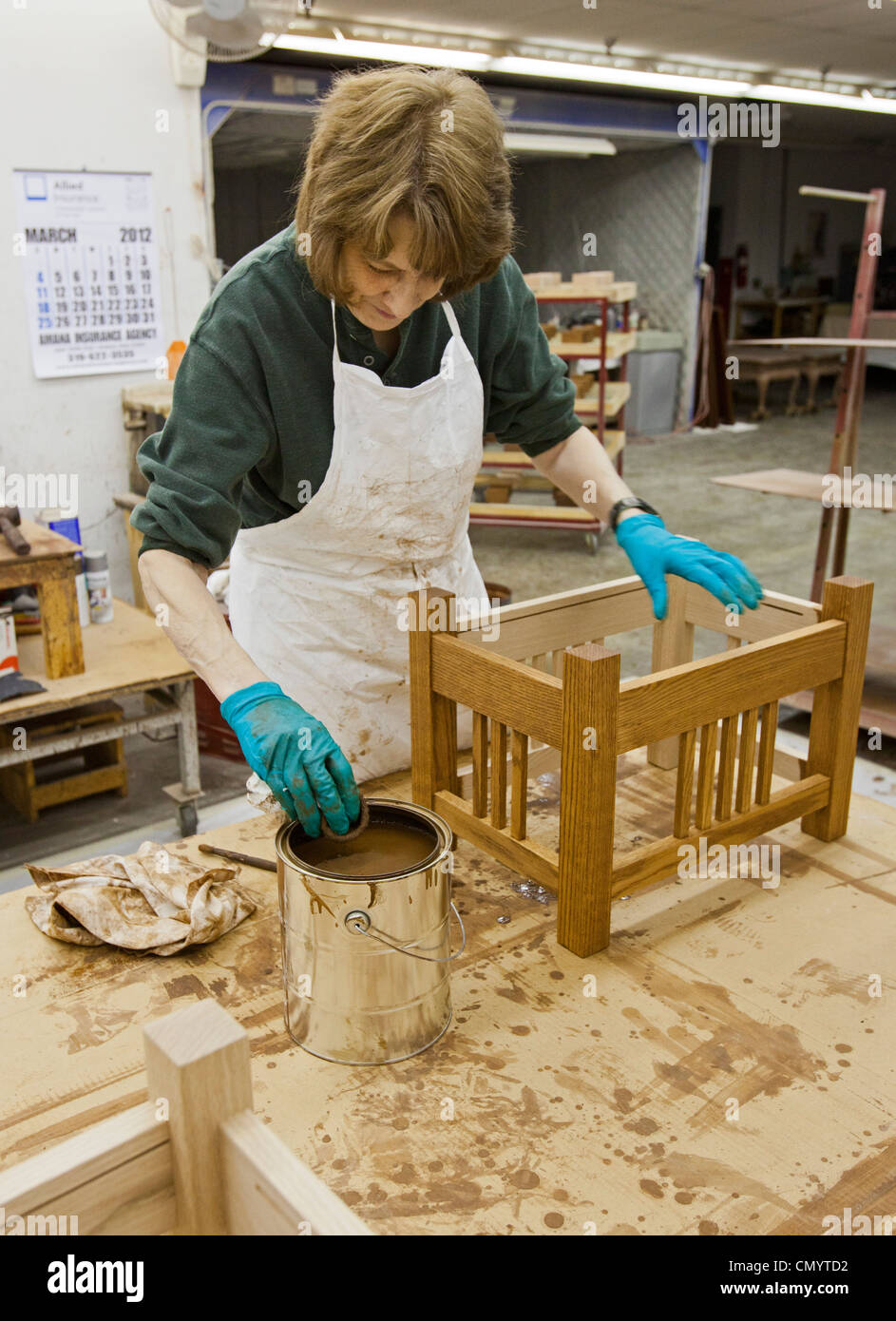 Furniture Making at the Amana Furniture & Clock Shop Stock Po ...