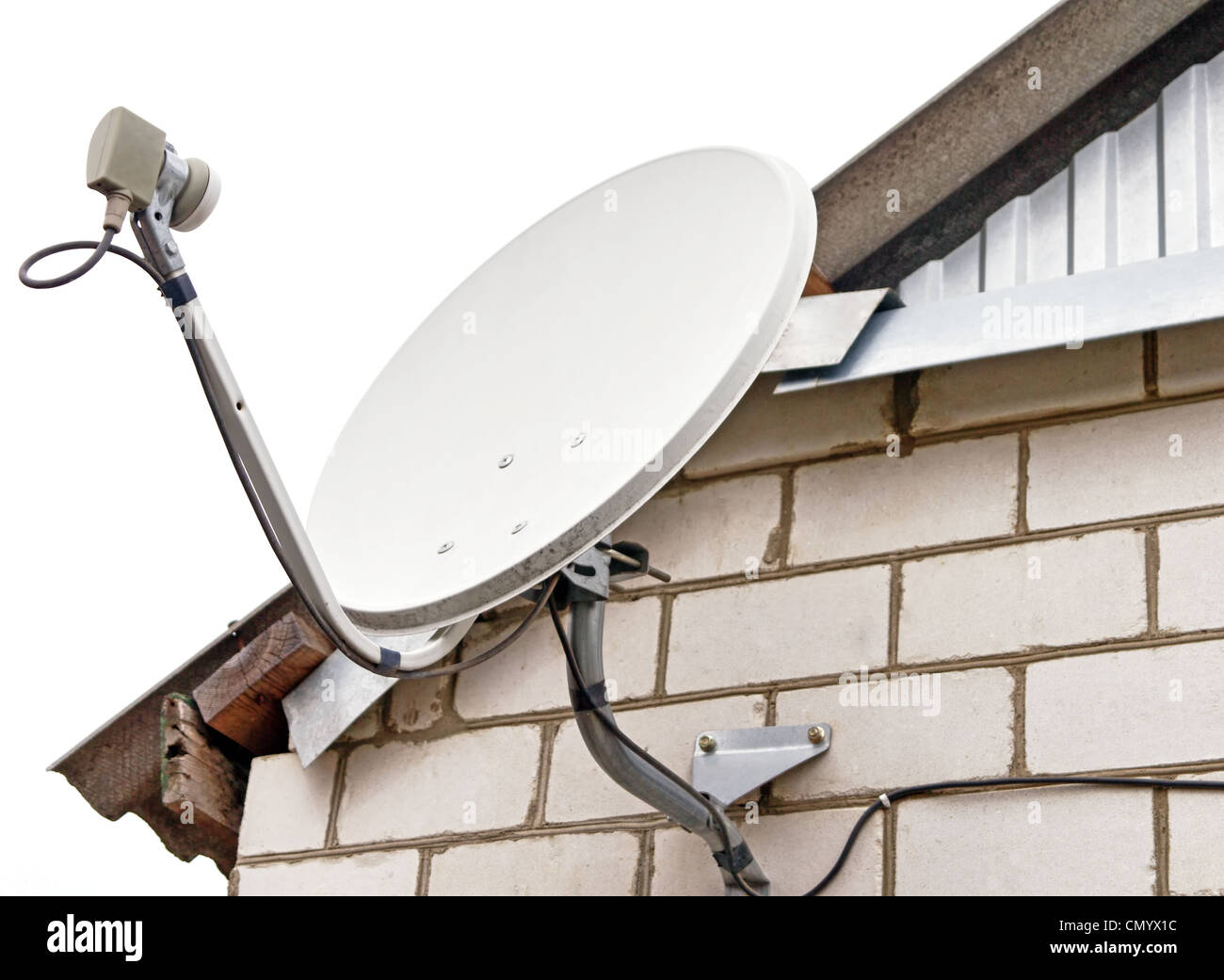 Satellite dish antenna on house Stock Photo Alamy