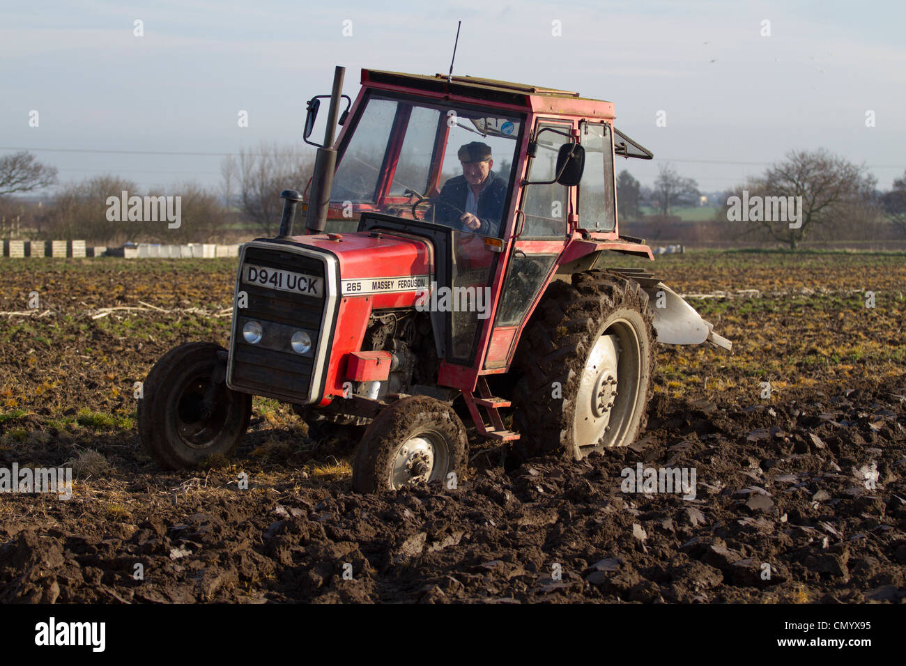 Spring Ploughing of Fields Ploughed Furrows and following Seagulls