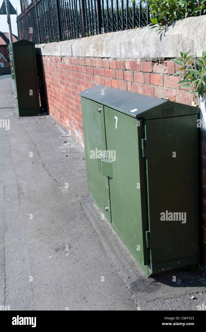 Digital telephone exchange box, Westfield Lane, Kippax Stock Photo Alamy