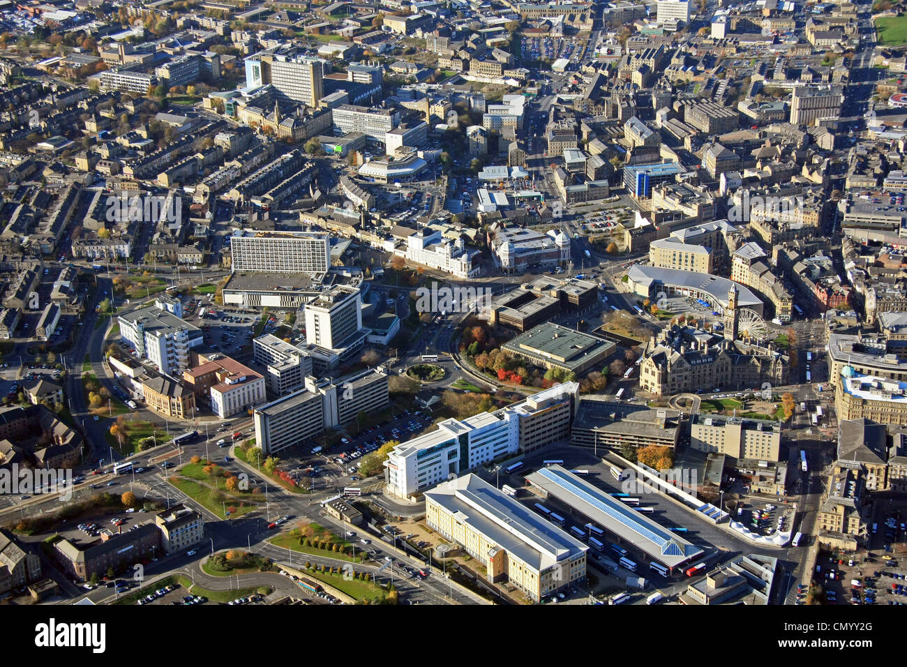 aerial view of Bradford city centre Stock Photo Alamy