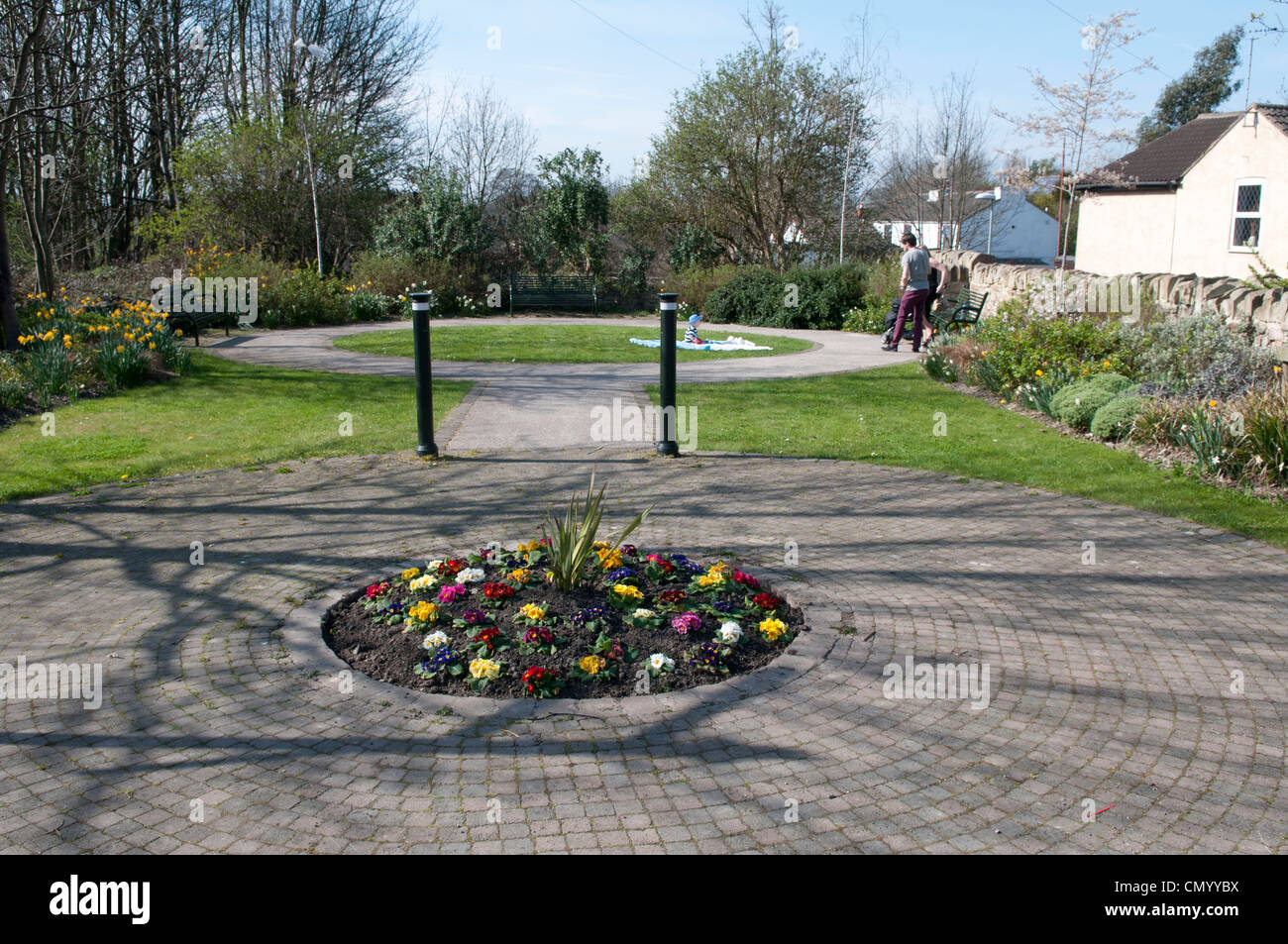The Wells; Well Lane / High Street public garden, Kippax Stock Photo