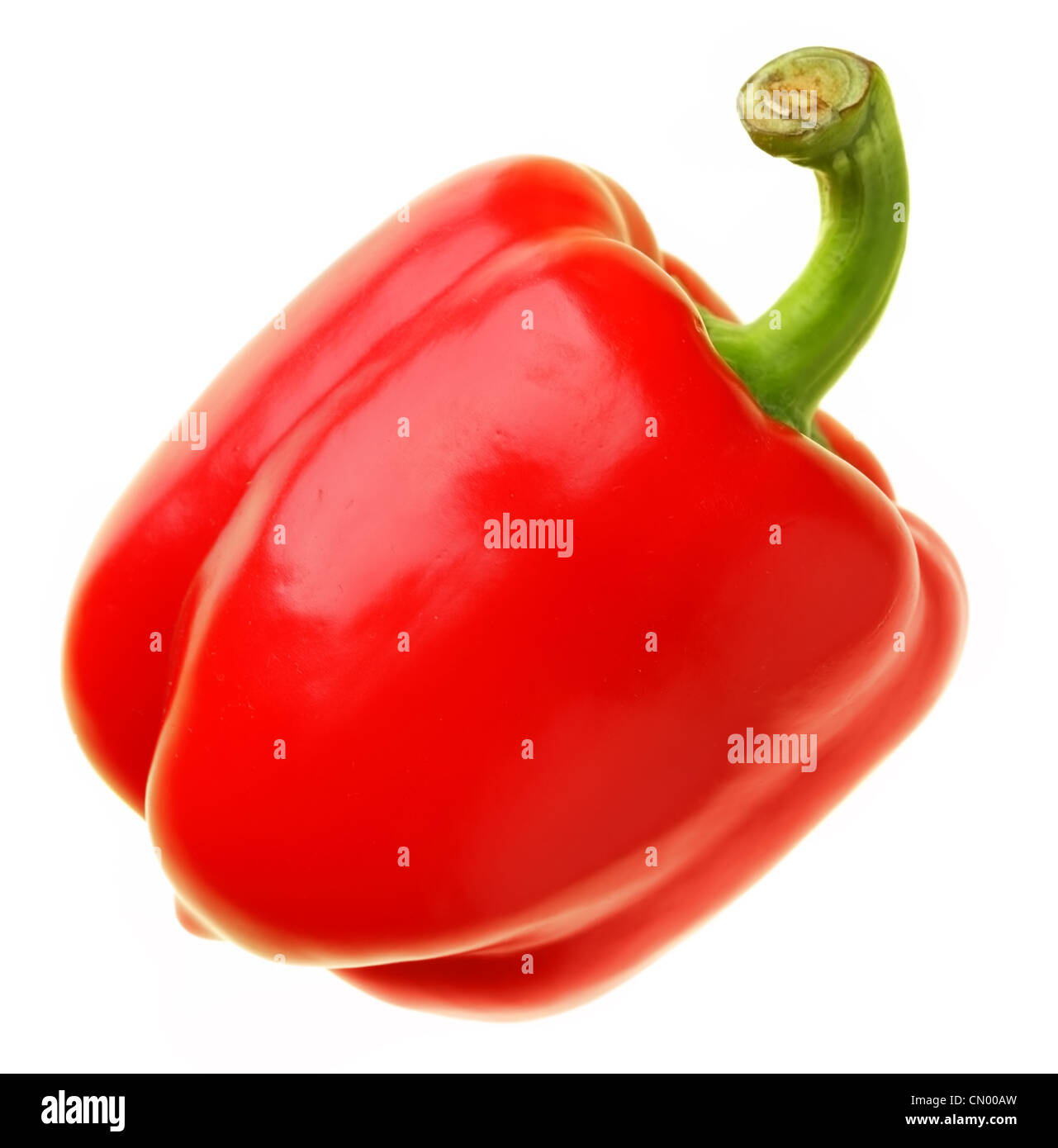 Red sweet pepper isolated over white background Stock Photo