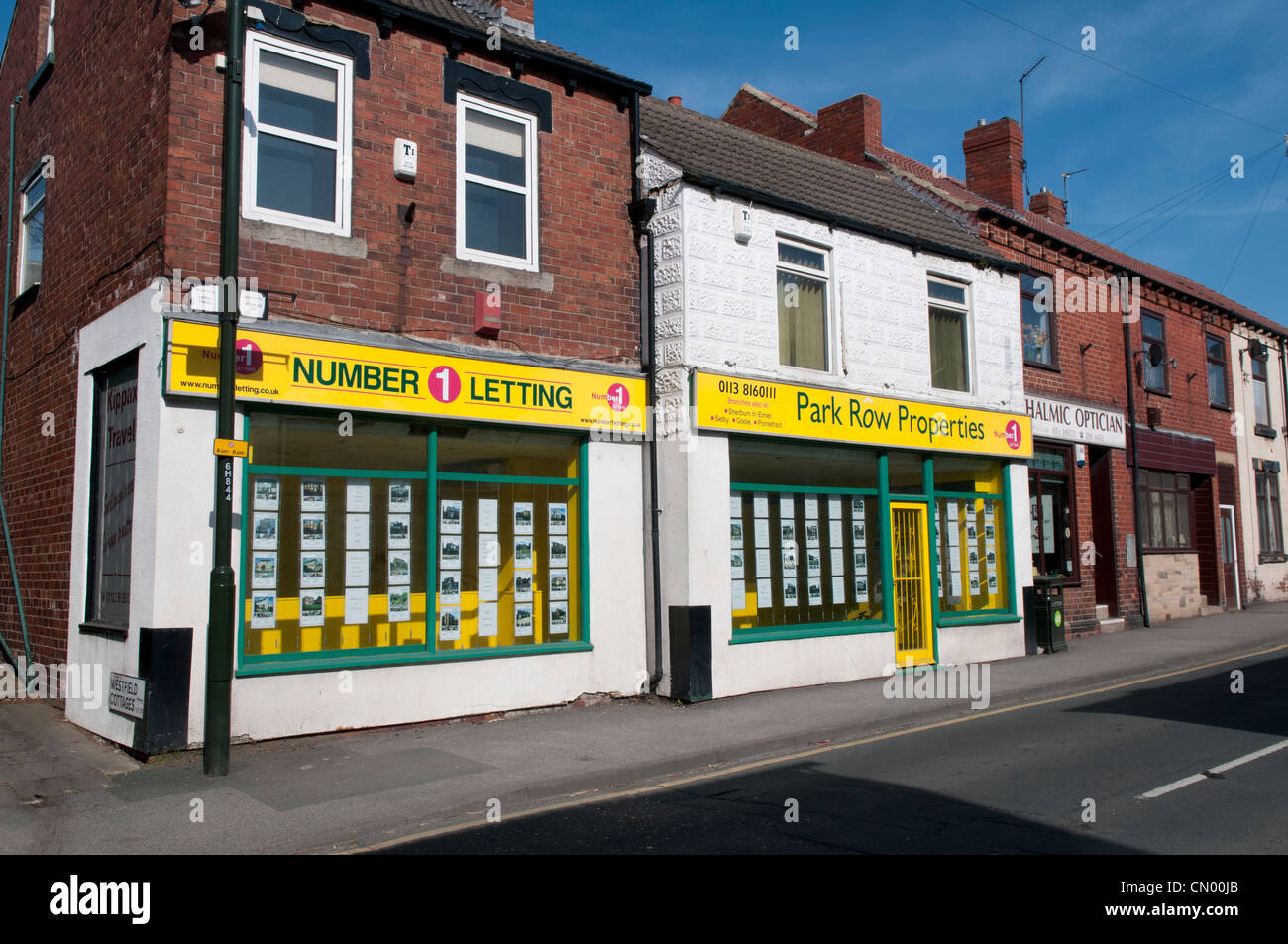 Shops and business premises; High Street, Kippax Stock Photo