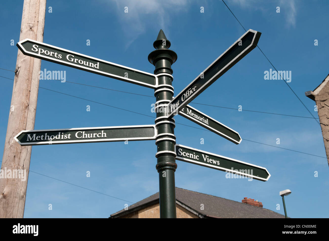 Kippax signposts / pedestrian signs / directions Stock Photo Alamy