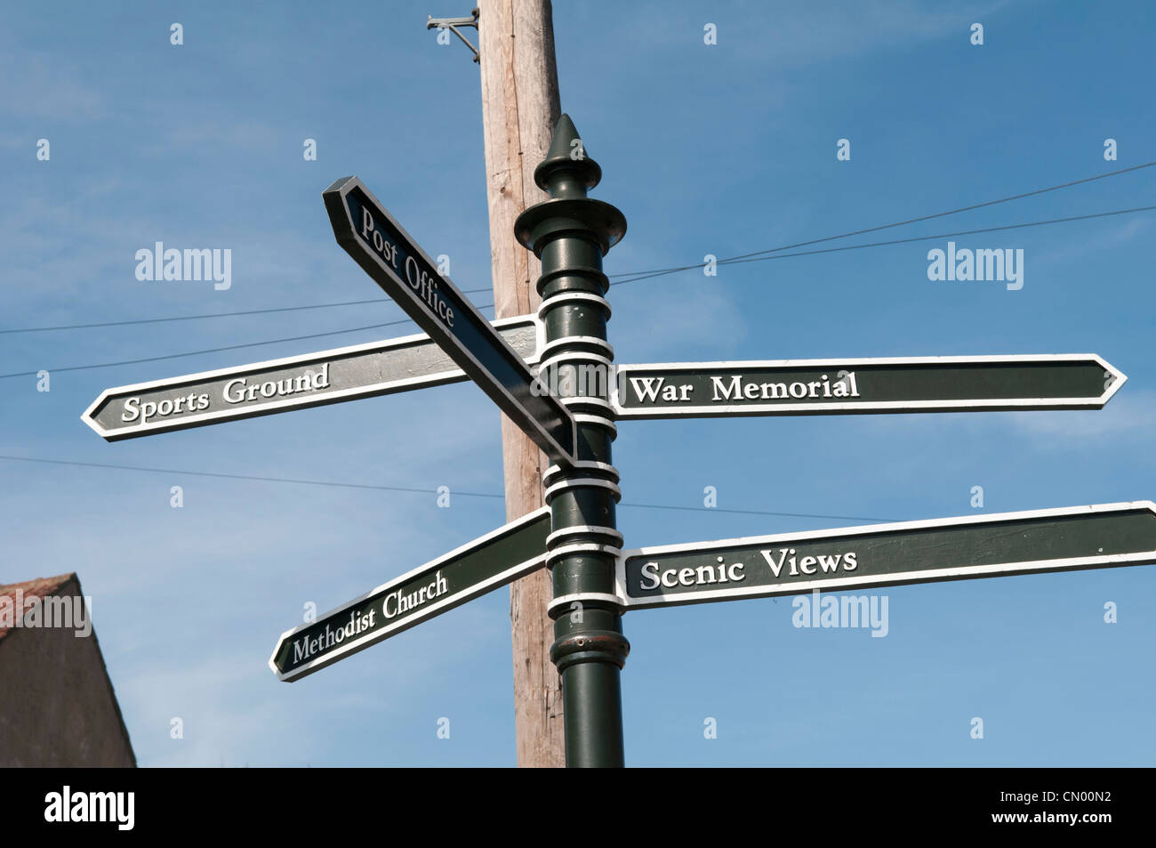 Kippax signposts / pedestrian signs / directions Stock Photo Alamy