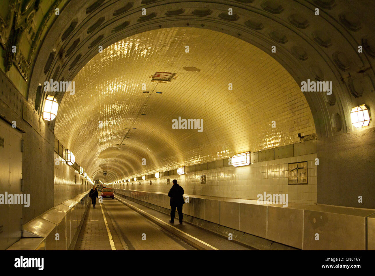 inside the old River Elbe Tunnel, Hamburg, Germany Stock Photo Alamy