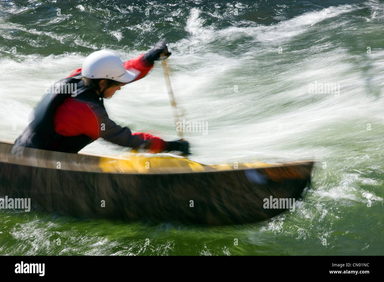 Whitewater canoe & kayak slalom race, Arkansas River, Salida, Colorado, USA Stock Photo