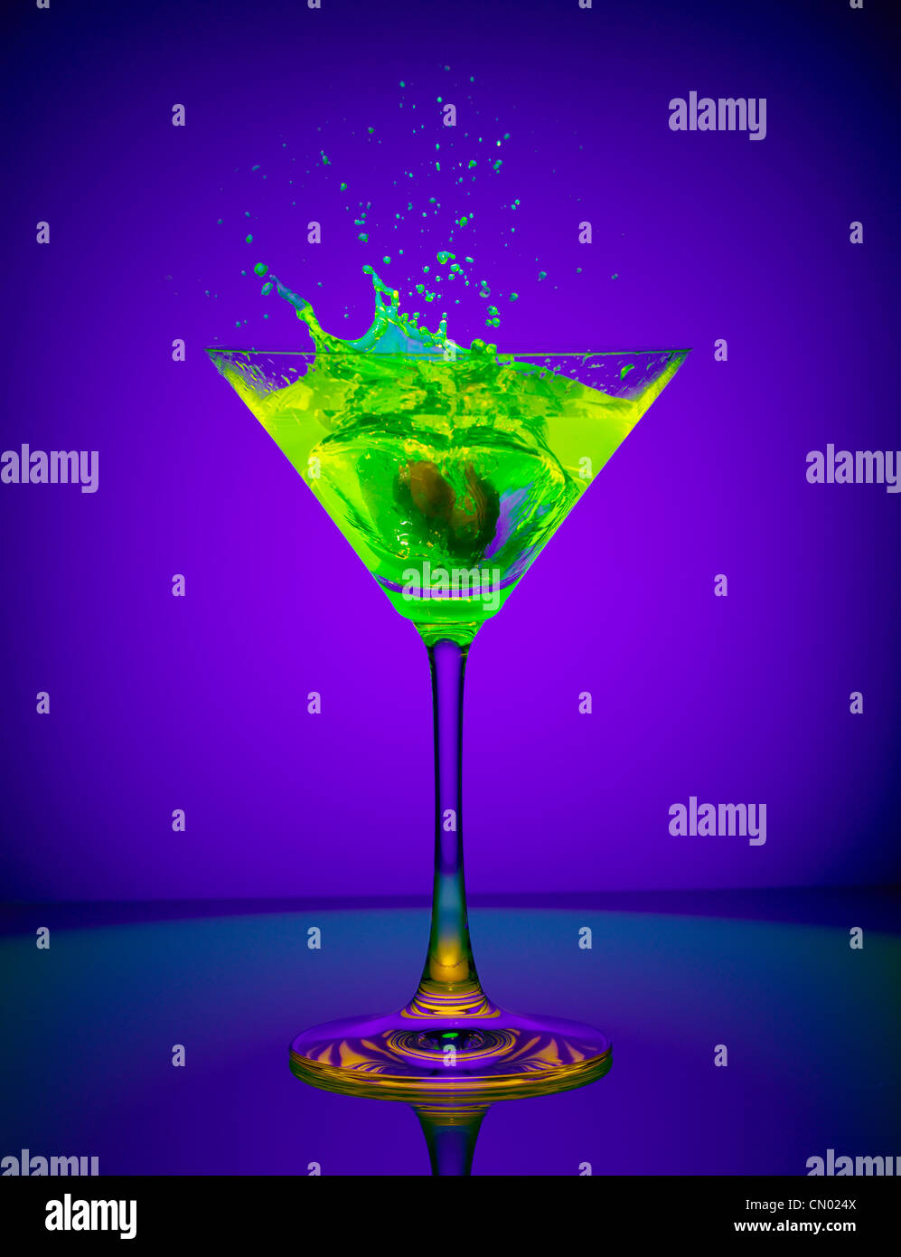 Glowing Martini Stock Photo