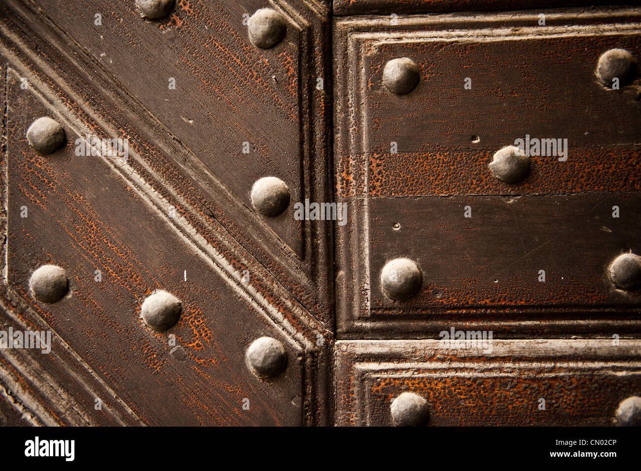 Dotted design on a steel door Stock Photo Alamy
