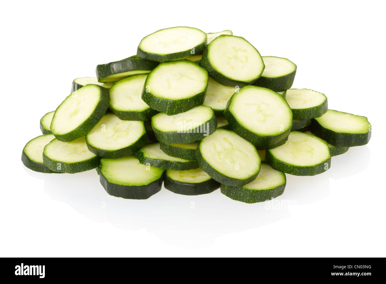 Sliced zucchini pile Stock Photo