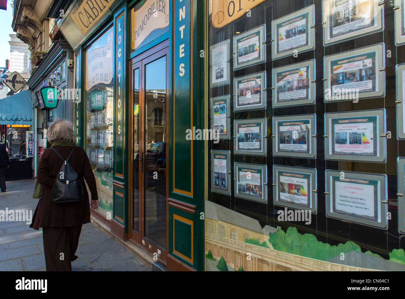 Paris, France, Shop Window with Real Estate Apartments for Sale, Estate