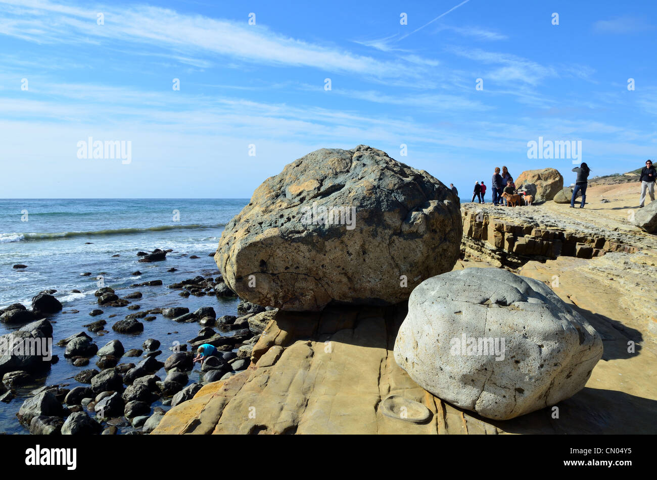 Rocky sea shore at Cabrillo National Monument. San Diego, California, USA. Stock Photo
