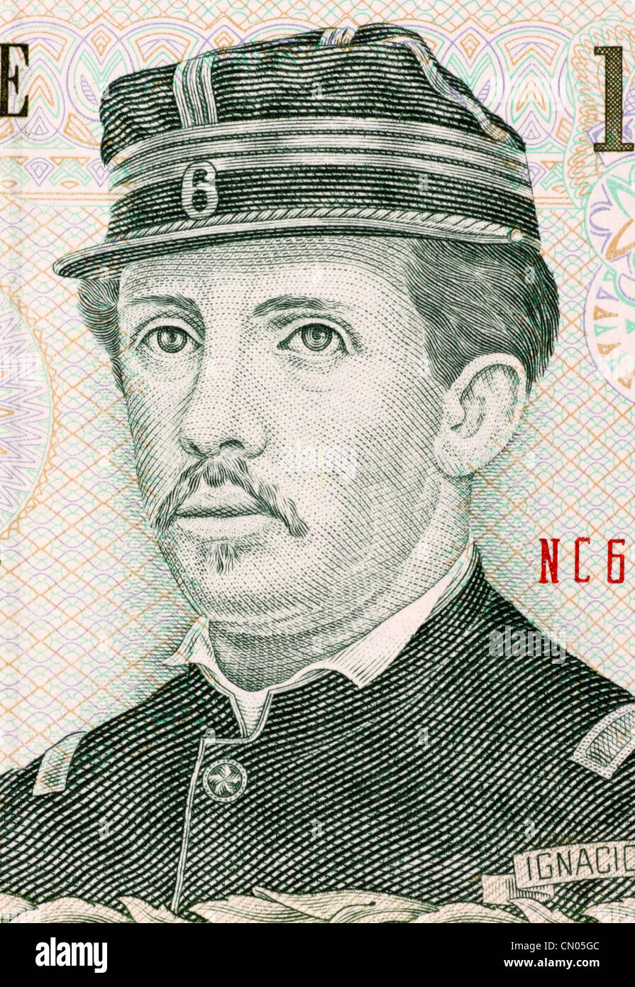 Ignacio Carrera Pinto (1848-1882) on 1000 Pesos 2007 Banknote from Chile.  Chilean hero of the War of the Pacific Stock Photo - Alamy