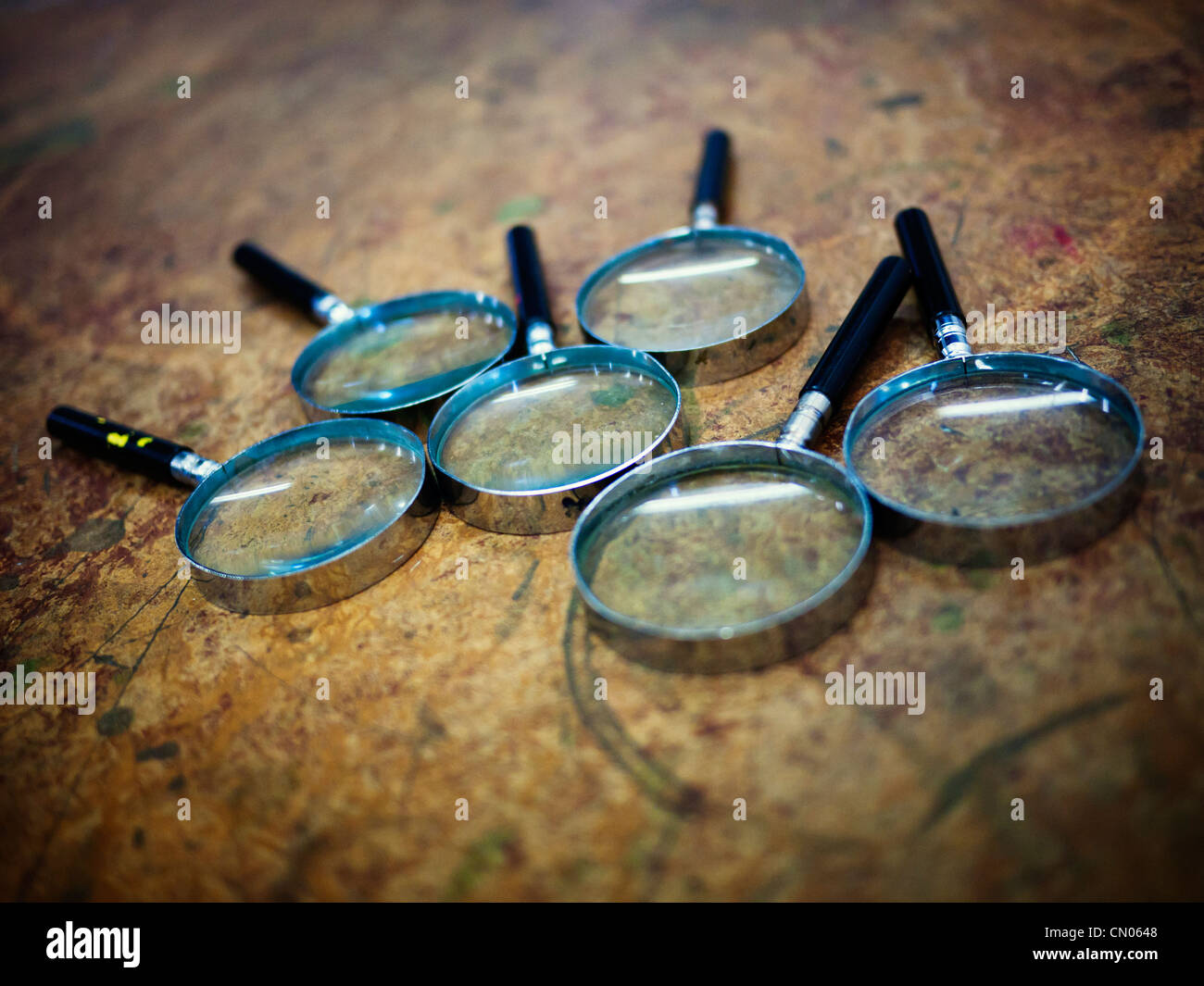 Magnifying glass Stock Photo