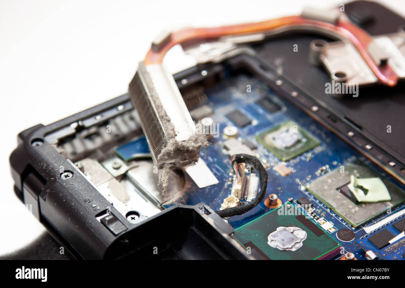 Laptop inside dirty cooling system full of dust Stock Photo Alamy