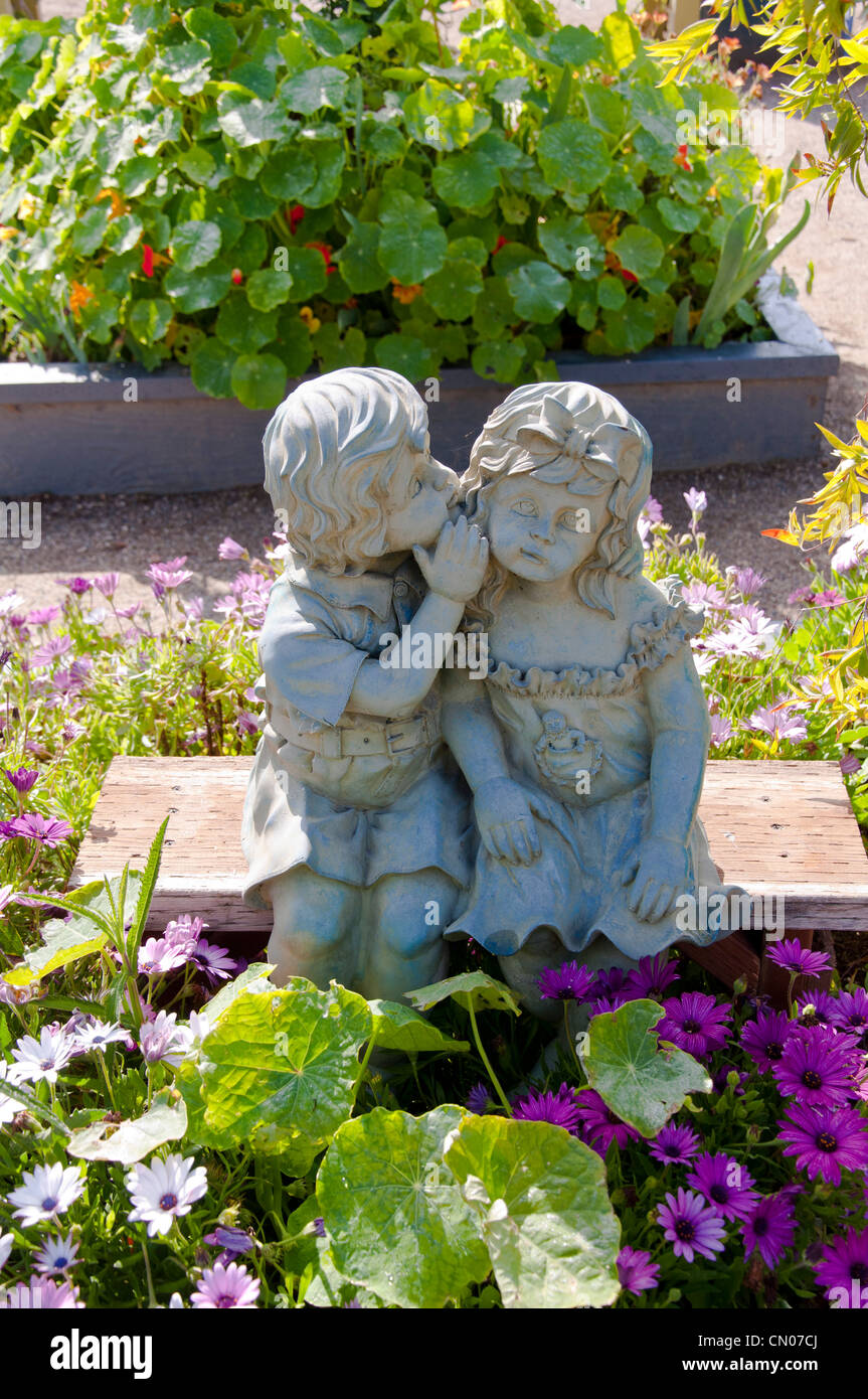 Boy and girl statue Stock Photo Alamy