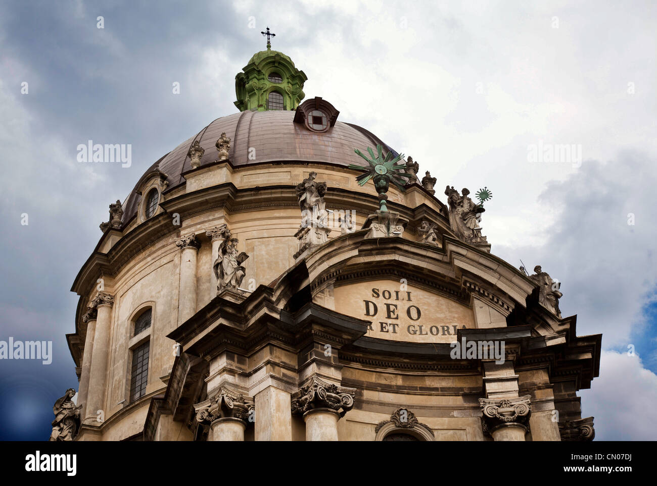 The dome of the cathedral in Lvov in Ukraine Stock Photo