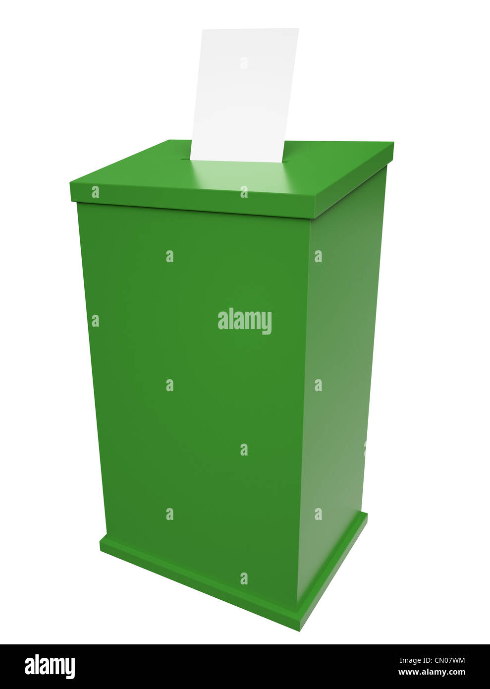 Green ballot box. 3D render Stock Photo Alamy