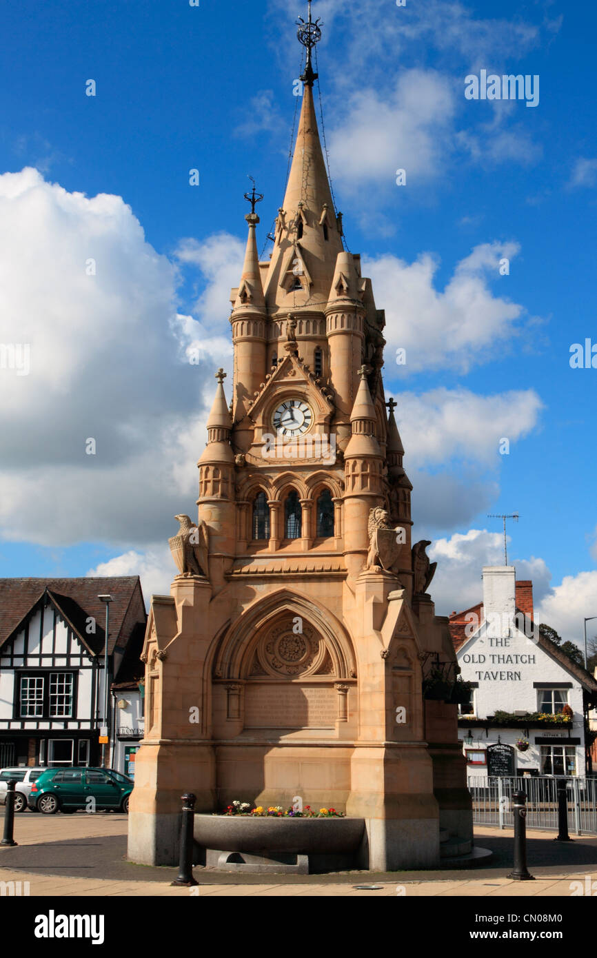 England Warwickshire Stratford-on-Avon, town square & clocktower Stock Photo