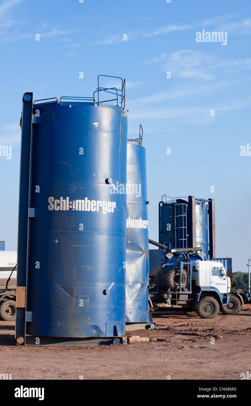 Schlumberger installation on a drilling site in Russia Stock Photo - Alamy