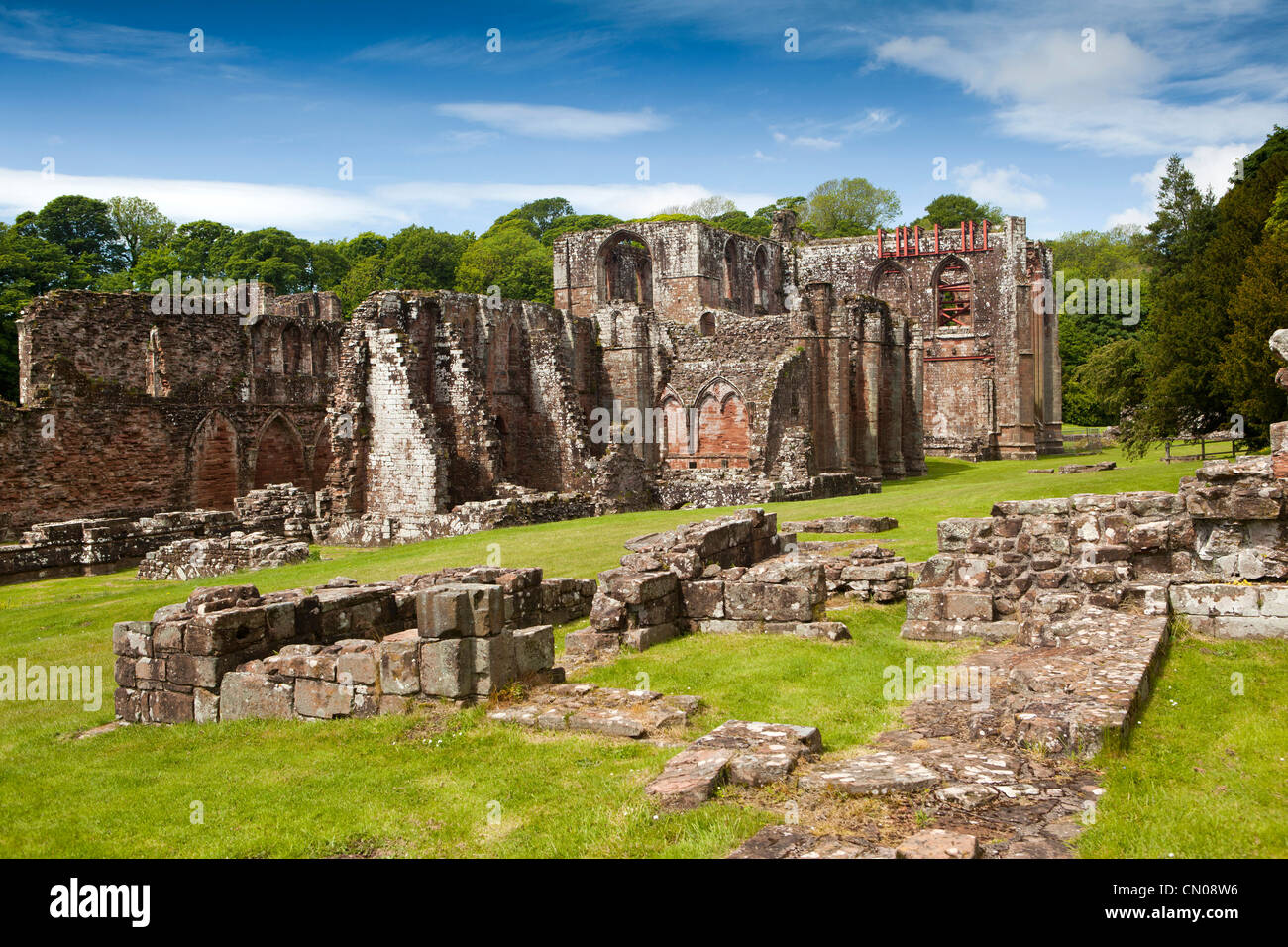 UK, Cumbria, Barrow in Furness, Furness Abbey, ruins of former Cistercian Monastery Stock Photo