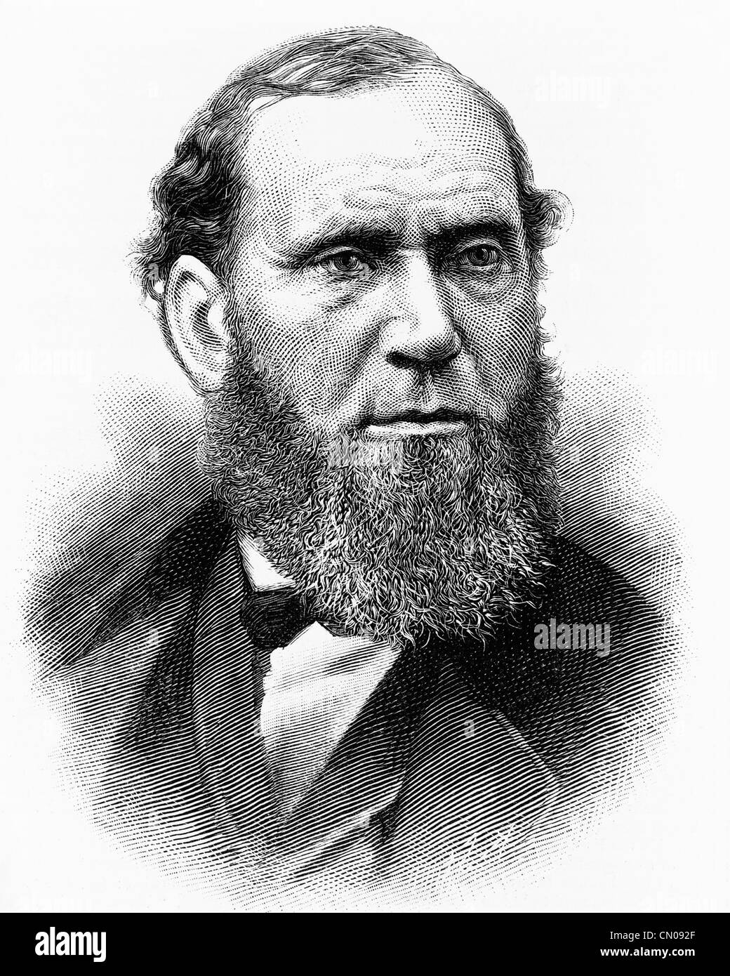 Vintage portrait of detective and spy Allan Pinkerton (1819 - 1884). Stock Photo