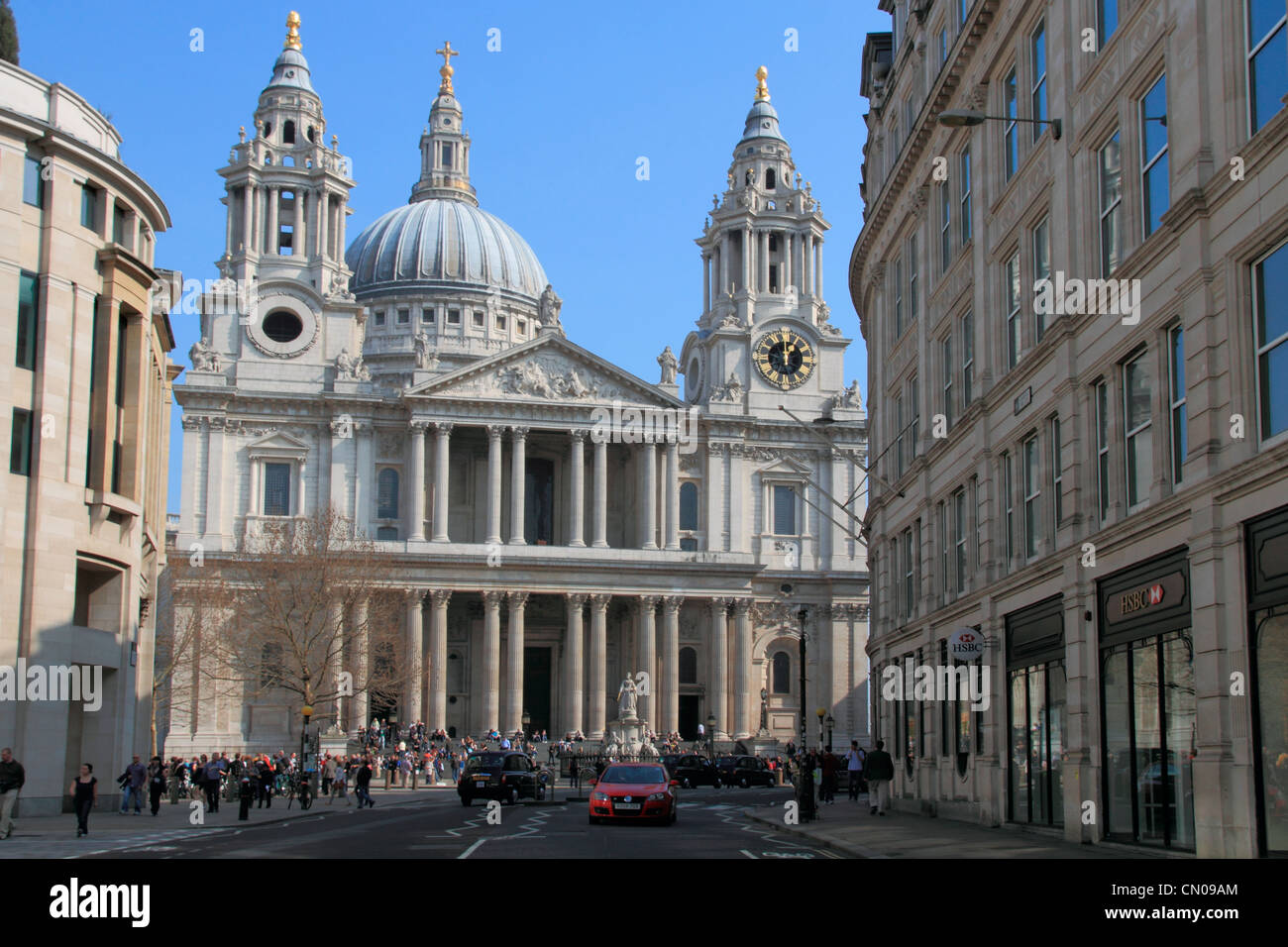 England London St.Pauls cathedral from Ludgate hill Stock Photo