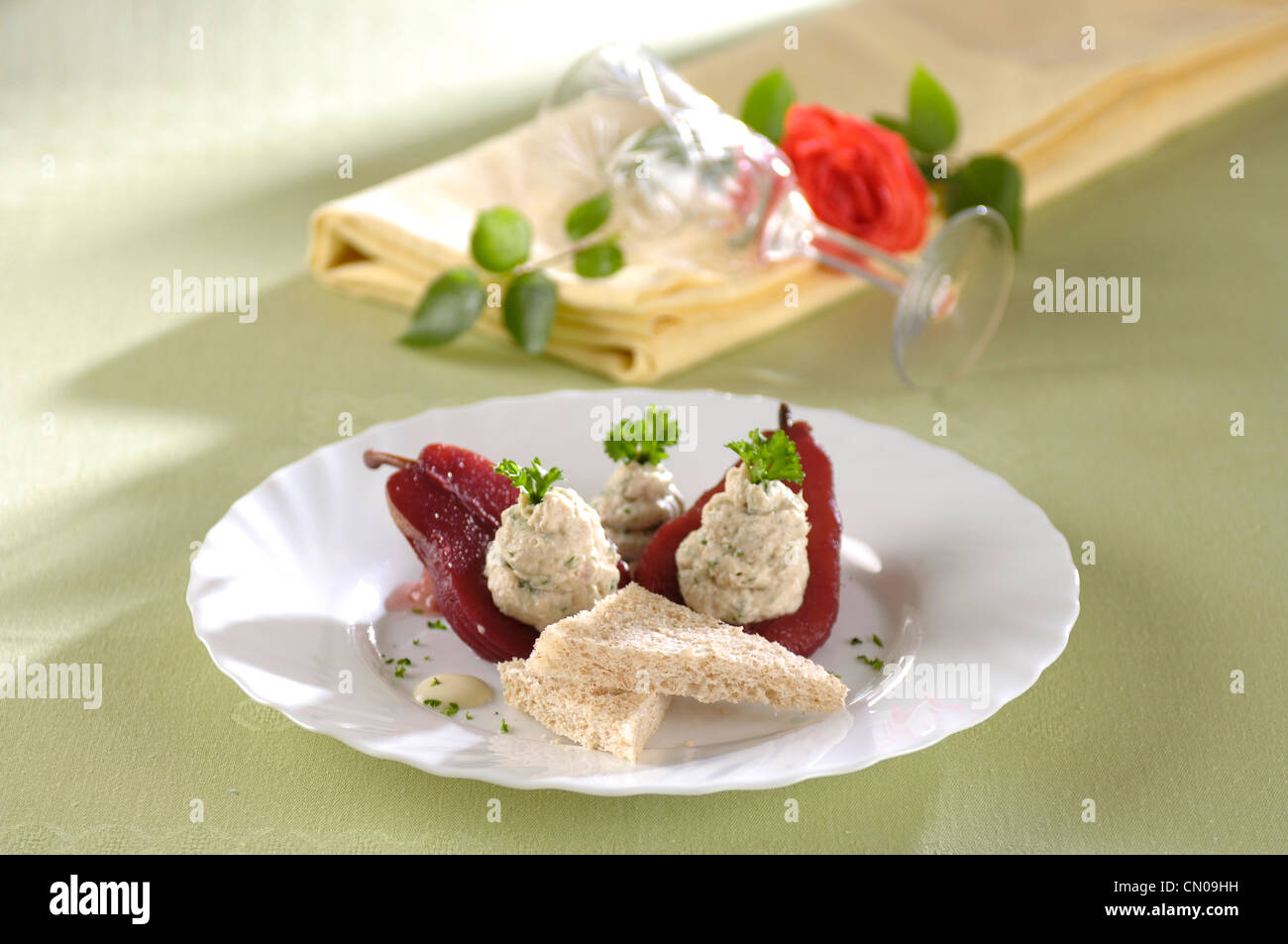 Sandwiches (pear with red wine) Stock Photo