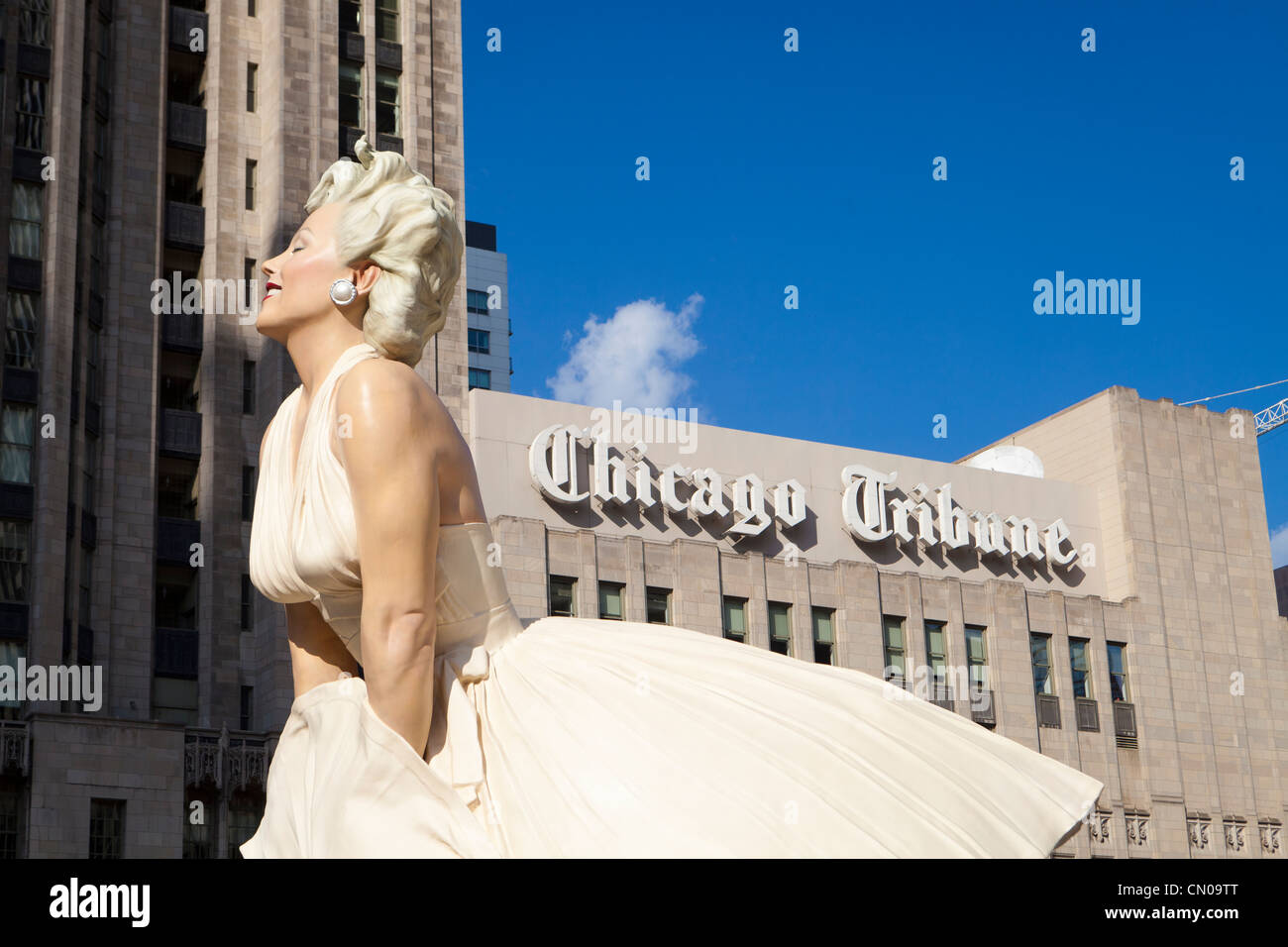 Marilyn Monroe Statue on Michigan Avenue, Chicago Stock Photo