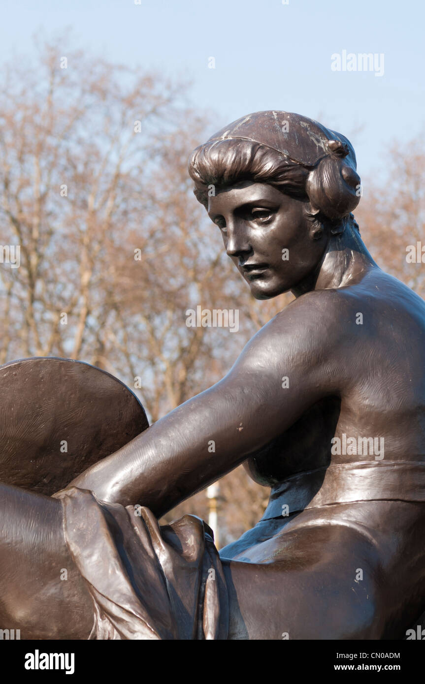Female Statue,Victoria Memorial Fountain, London, England, UK Stock