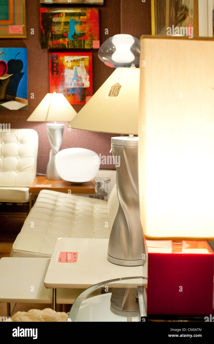 High end consignment and antique shop Stock Photo Alamy