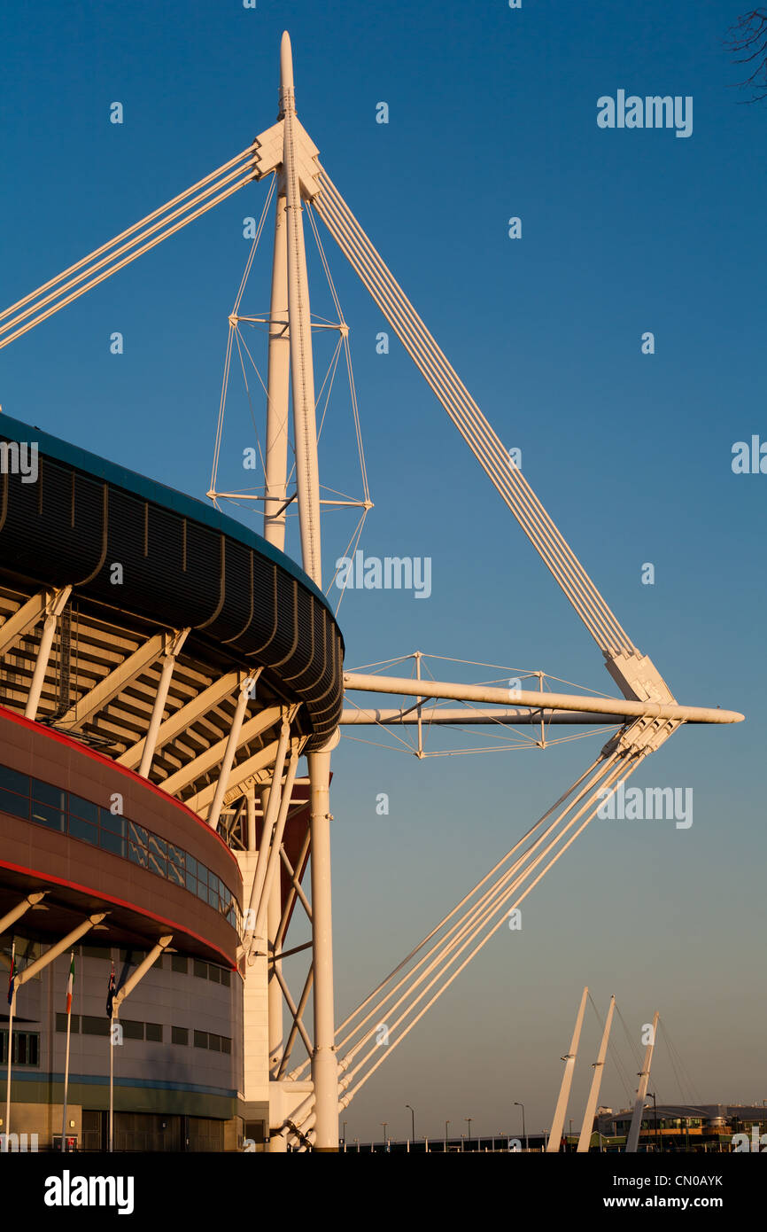 View of Principality stadium CARDIFF from the embankment Stock Photo