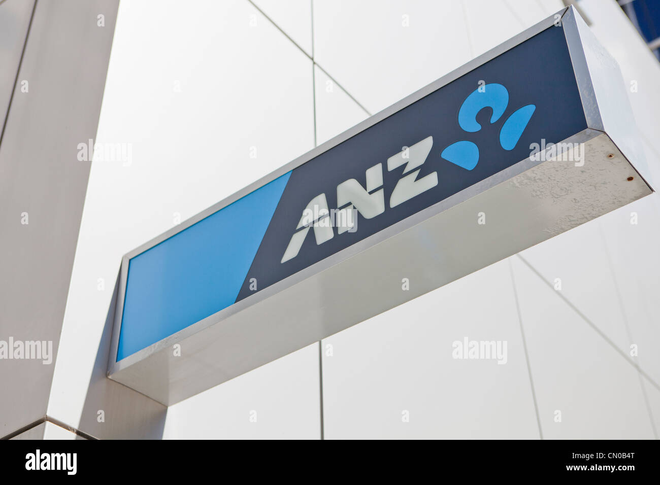 View of the ANZ bank logo Stock Photo