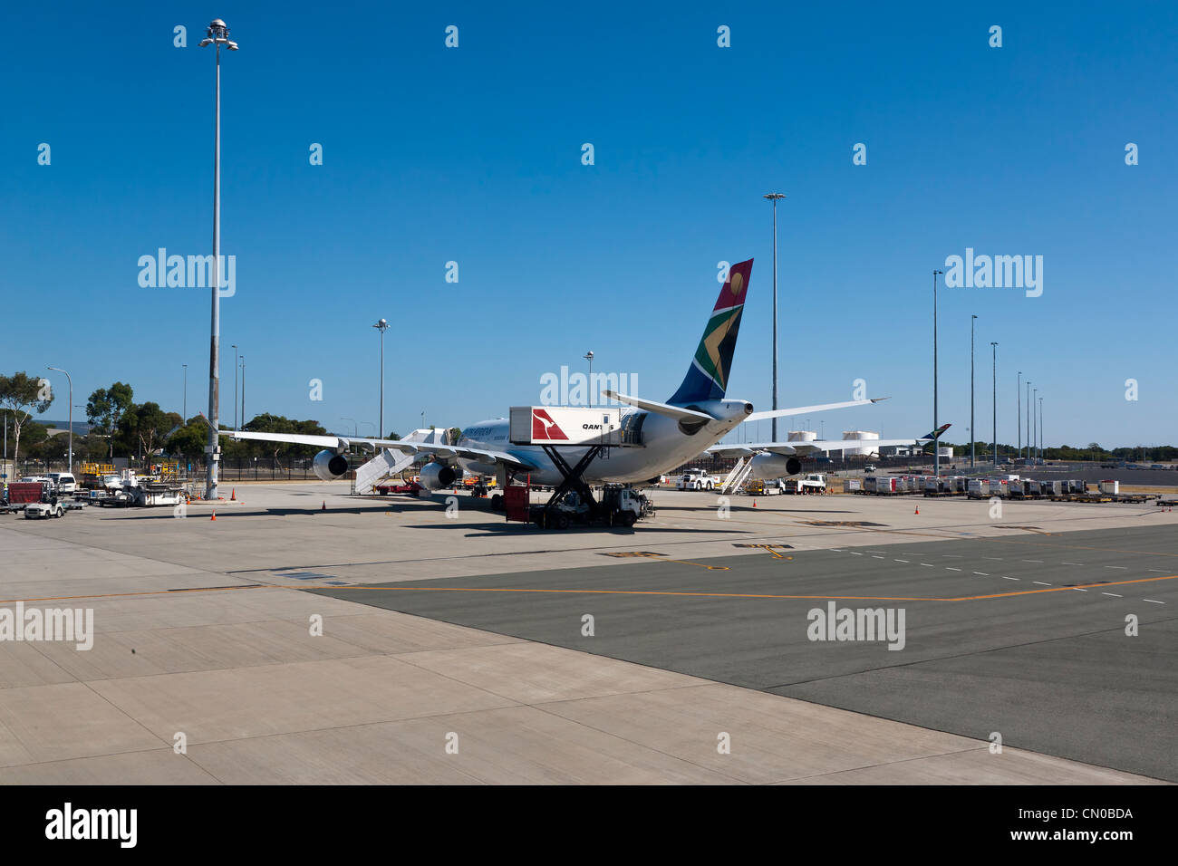 South Africa Airlines Plan Parked at Perth Airport Stock Photo