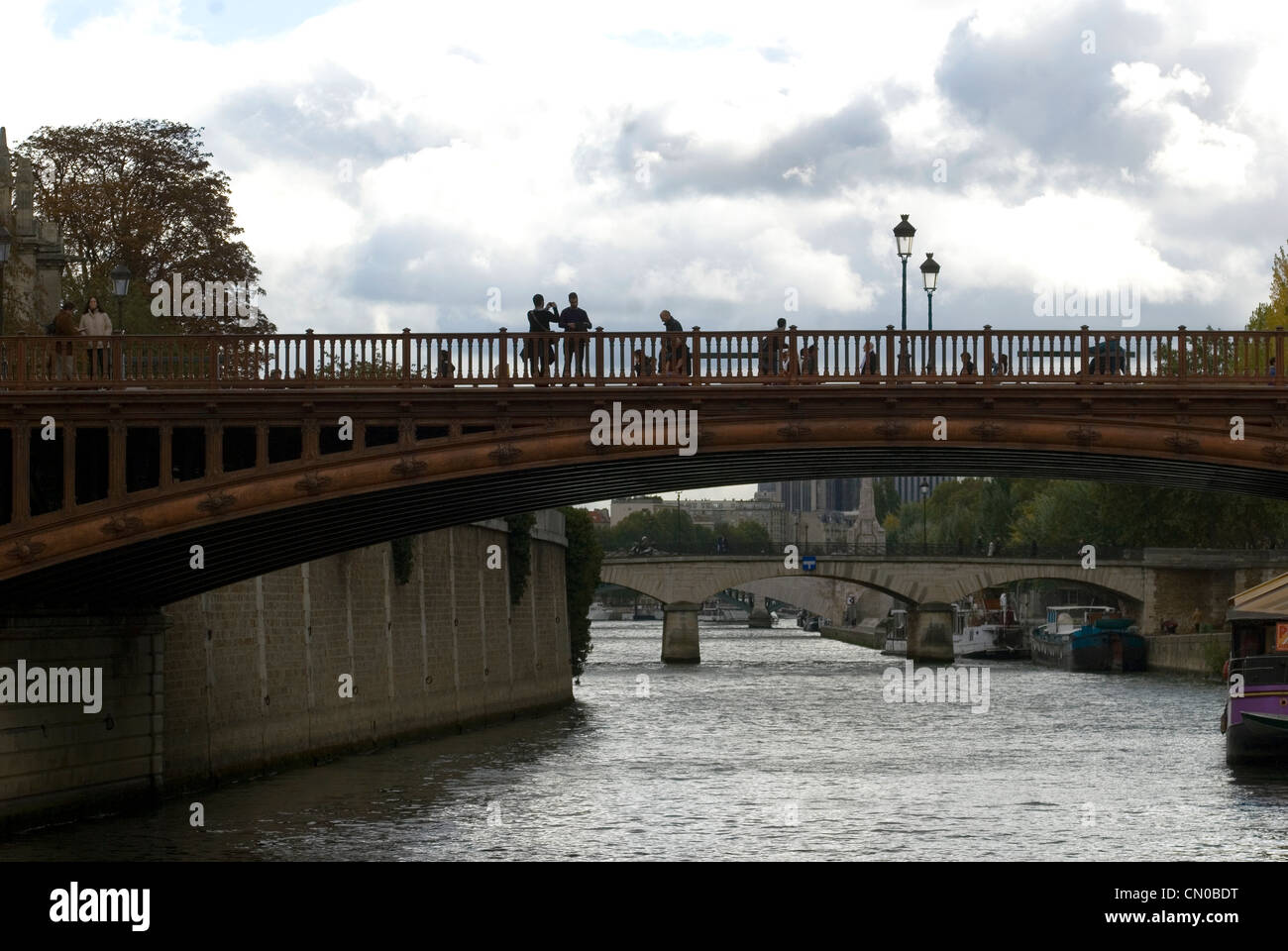 Bridge over Seine River, Paris Stock Photo