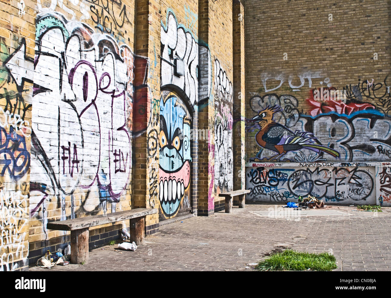London graffiti and street art Stock Photo